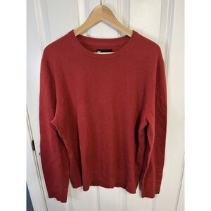 The Commons Men's Red 100% Cashmere Johnny Crewneck Sweater Size Large - NWOT
